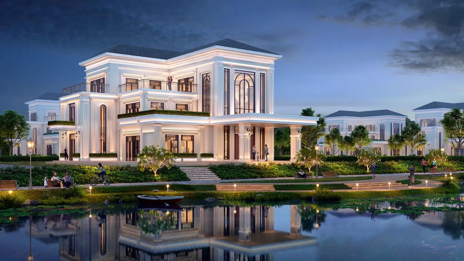 Ilustrasi rumah di tepi danau Pasir Putih Signature, PIK 2